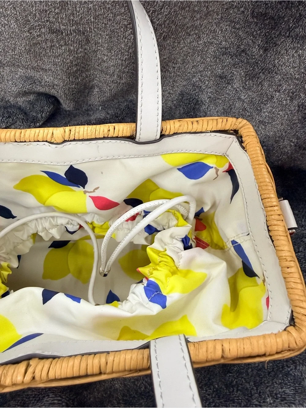 NEW Kate Spade New York  25th Anniversary Handbag Sam Wicker Drawstring GORGEOUS